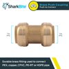 SharkBite 1 Inch Coupling, Push to Connect Brass Plumbing Fitting, PEX Pipe, Copper, CPVC, PE-RT, HDPE, U020LFA