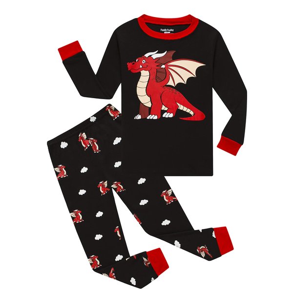 Dragon Big Boys Long Sleeve Pajamas Sets Cotton Pyjamas Kids Pjs Size 14