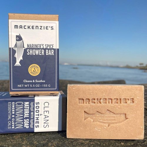 MACKENZIE'S Mariner's Spice Shower Bar - Holiday Gifts - Stocking Stuffers - Gifts for Fisherman - Gifts for Men - Gifts for Women - Natural Bar Soap - Cinnamon - Ginger - Clove - 5.5 oz