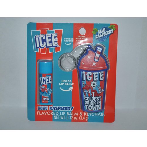 Icee Blue Raspberry Flavored Lip Balm & Keychain 0.12 oz (Pack of 1)
