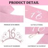 YARIEW Sweet 16 Birthday Sash Headband, Sweet 16 Birthday Decorations for Girls, Birthday Crown and Sash, 16th Birthday Gifts for Girls, Sweet Sixteen Gifts for Girls Pink
