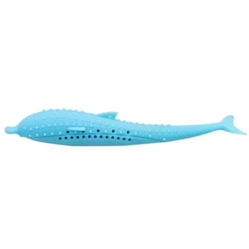 Arinda Silicone Fish Shape Cat Toothbrush Teething Toy with Catnip Pet Toys
