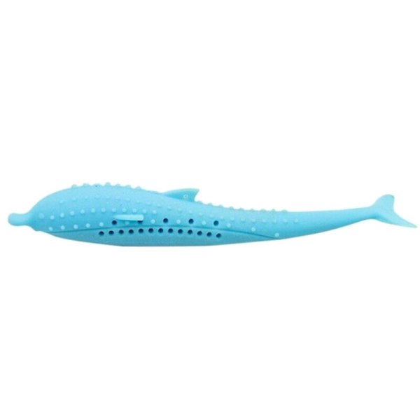 Arinda Silicone Fish Shape Cat Toothbrush Teething Toy with Catnip Pet Toys