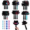 Scratch Art Set Wand Shape Witch Fake Gems, Customized Rainbow Scratch Paper Art Set for Kids, Black Scratch Art Paper Wand for Girls & Boy Birthday Halloween Christmas Party Supplies 18 PCS