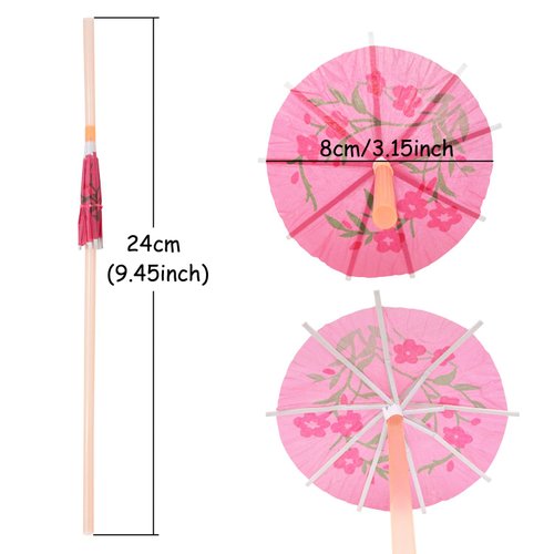 Honbay 50PCS Disposable Bendable Umbrella Parasol Drinking Straws Tropical Drinking Straws Hawaiian Beach Cocktail Luau Party Decorations Supplies