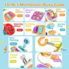 GZSDLL Montessori Busy Cube for Toddlers,Car Travel Toys Busy Board Activity Cube,Kids Educational Birthday Gifts Sensory Baby Toys 18+ Months (Decahedron)