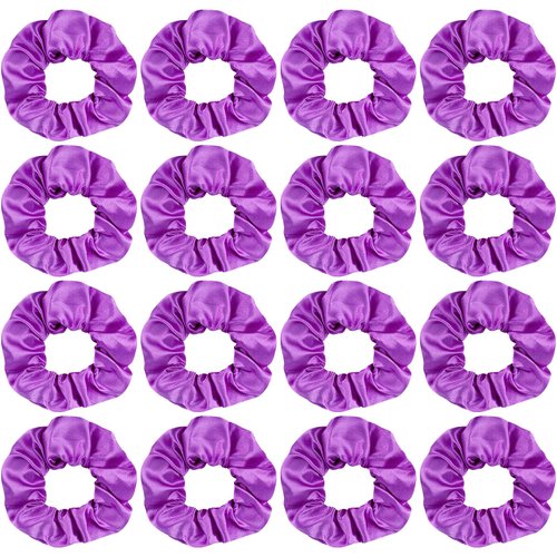 Semato 16 Pcs Purple Scrunchies Matte Scrunchies Halloween Party Favors Bridesmaid Proposal Gifts Hair Ties Scrunchies for Women Girls Bachelorette Party Favors (purple)