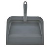 Superio Clip-On Dustpan with Rubber Lip - 10-inch Wide Durable Plastic Dust Pan with Comfort Grip Handle, (Plastic Dustpan, Grey)