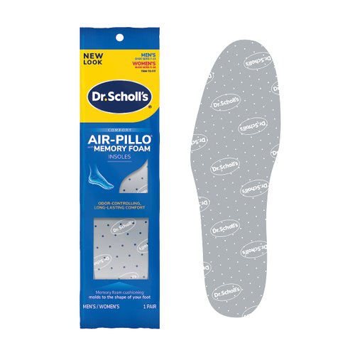 Dr. Scholl's Air-Pillo with Memory Foam Insoles, Unisex (Men 7-13) (Women 5-10), 1 Pair, Trim to Fit Inserts
