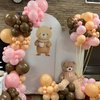 BANBALLON 82 PCS Party Balloons Kit Latex 10 inch Brown Pink Khaki Cream Balloons for Girl Party Wedding Gender Reveal Decorations Baby Shower Bear Party Supplies (Style 8)