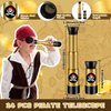 Libima 24 Sets Pirate Eye Patches and Telescopes Sets for Kids, Plastic Pirate Telescopes Pirate Patch Bulk Pirate Party Favors Kids Pirate Accessories for Halloween Pirate Theme Birthday Supplies