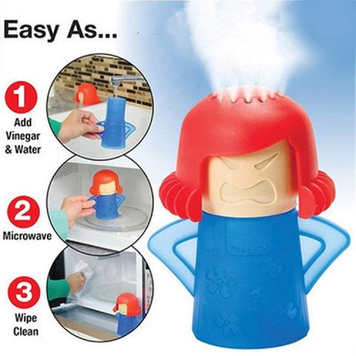 GB Quality Angry Mama Microwave Oven Cleaner Kitchen Gadget Water and Vinegar Cleaning Angry Mom High Temperature Steamer Easy Use Chemical Free Eco Cleans for Home Office