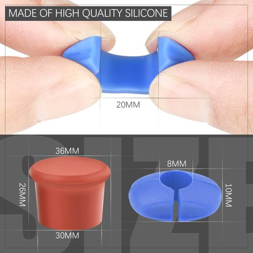 26Pcs Wine Glass Charms Tags with Bottle Stopper, Silicone Wine Glass Drink Markers for Bar Party Martinis Cocktail Champagne Stem Glasses