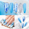 Gellen Gel Nail Polish Set, 6 Colors Blue Gel Polish White Glitter Nail Polish Set, Soak Off UV Gel Summer Gel Polish Set Manicure DIY Home Salon Nail Art