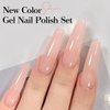 SHOYUM Sheer Nude Gel Nail Polish, 15ml Neutral Jelly Pink Color Soak Off UV Light Cure Gel Polish for Nail Art DIY Manicure at Home X03