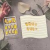 Press on Nails Short Round Fake Nails Lemon Glue on Nails Yellow Full Cover Acrylic False Nails Glossy & Summer Stick on Nails for Women 24Pcs