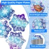 48 Pcs Winter Snowflake Paper Plates Christmas Snowflakes Disposable Plates Snow Party Plates Blue Snowflake Dessert Plates for Xmas Winter Holiday Wonderland Girl Princess Birthday Party Supplies