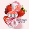 Vawolecy Moisturizing Lip Mask, Moisture & Collagen Booster Lip Sleeping Mask with Mirror, Sleeping Lip Butter Balm