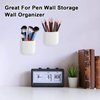 kulusion 3 Pcs Remote Control Holder, Wall Mount Pen Holder Hole-Free Self Adhesive Phone Charging Organizer Pencil Storage Containers for Home Office School Supply Orgaizer ​(White