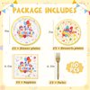 110 PCS Birthday Party Supplies - Disposable Paper Plates Happy Birthday Plates and Napkins for Birthday Party Decorations,Tableware Set for Party Favors - Serves 25 Guests