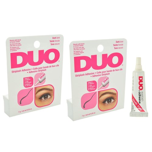 2 X DUO Eyelash Adhesive Dark Tone for Strip Lashes waterproof. : 0.25oz / 7 g