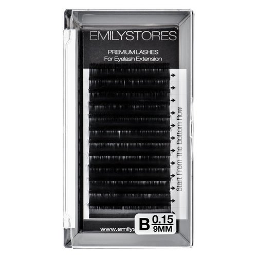 EMILYSTORES Lash Extensions 0.15mm Thickness B Curl 9mm Length Volume Individual Natural-Looking Eyelashes For Eyelash Extensions(0.15,B,9mm)