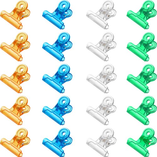 20 Pieces C Curve Nail Pinching Clips Plastic Clips Multi-function Nail Art Accessories for Nail Fiberglass Extension and Fixation, 4 Colors