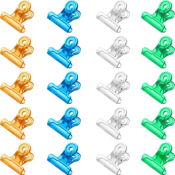 20 Pieces C Curve Nail Pinching Clips Plastic Clips Multi-function Nail Art Accessories for Nail Fiberglass Extension and Fixation, 4 Colors