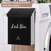 SUBEKYU Metal Magnetic Lint Bin for Laundry Room, Wall Mounted Lint Box Holder Trash Can with Lid for Dryer, Black…