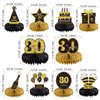 Gexolenu 10 Pcs 30th Birthday Honeycomb Centerpieces Gold Black Cheers to 30 Years Birthday Centerpieces Tables Toppers for 30th Birthday Decorations 30 Fabulous Birthday Party Decorations Supply