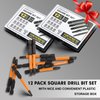 12-Pack Square Drive Bits- Premium S2 Alloy Steel Square Bit Set Magnetic Heads- Robertson Square Drill Bit Set (Long 2.55"& Hex Shank) Square Head Screwdriver Sizes #0, 1, 2, 3, and #4