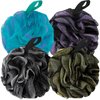 BCKENEY Bath Loofah Shower Sponge Body Back Scrubber Soft Mesh Shower Puffs Exfoliating Loofa for Women & Men Bath Accessories Cleaning Tool(4Pack 60G Dark Elf)