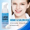 Lash Shampoo for Lash Extensions 60 Ml/2fl.oz Eyelash Extension Cleanser Oil Free Lash Cleanser for Eyelash Care, Gentle Foaming Eyelash Shampoo with Brush for Salon Home Care (Unscented 60ml)