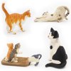Gemini&Genius 6Pcs Cat Toys for Kids, Cat Figurines, Realistic Kitten Toys for Toddlers, Funny Pet Animal Toys, Cute Cats Action Figures for Cake Toppers, Birthday Gifts for Kids