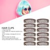 Sonew 100pcs 6 Teeth Wig Clips, 3.2cm U Shape Hair Extension Snap Clips Hat Fixing Clips Wig Accessories Clips for Women Hair Extensions