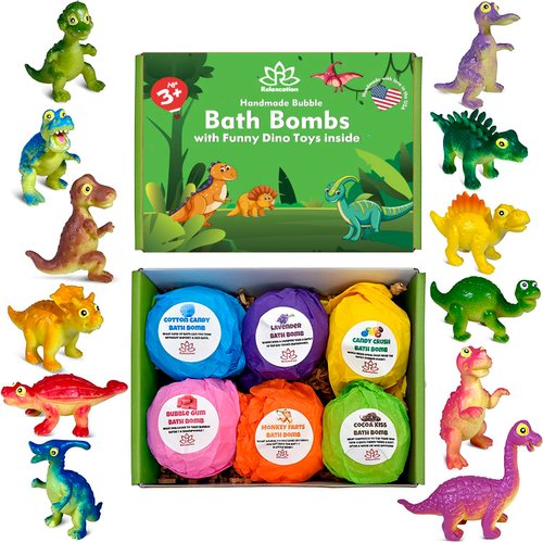 DINOSAURUS Bath Bombs for Kids with Dino Surprise Toys Inside | Funny Dinosaurs Inside Colorful Bubble Bath Bombs | Kids Cute Dinosaur Toys fro Boys and Girls | Made in USA