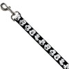Dog Leash Mickey Mouse Expressions Close Up Black White 4 Feet Long 1.0 Inch Wide