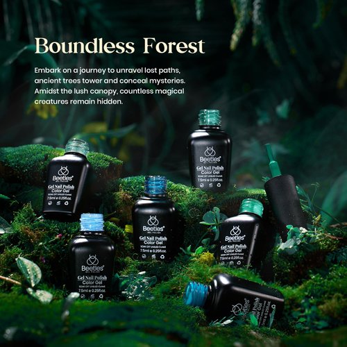 Beetles Green Gel Nail Polish Set 6 Colors Forest Dark Green Gel Nail Polish Soak Off Uv LED Nail Lamp Gel Nail Kit Home DIY Manicure Nail Salon