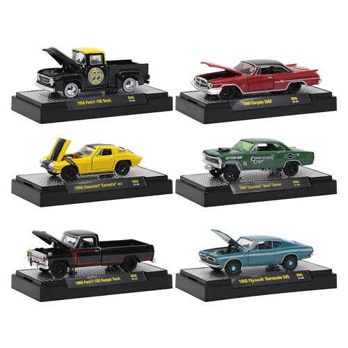 M2 Detroit Muscle Set of 6 Cars in Display Cases Release 60 Limited Edition to 8400 Pieces Worldwide 1/64 Diecast Model Cars Machines 32600-60