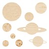 Solar System Model of Planets, Pack of 5 Sets of 9 DIY Wooden Crafts to Paint for Outer Space Classroom Decorations or Science Party, by Woodpeckers