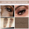 FeiCuiYun Double color eye shadow, Eyeshadows Creamy, high pigment eye makeup palette, matte shimmer metal eye shadow powder, Blendable, Ultra-Pigmented, Easy to Apply, Matte & Shimmer, (05)