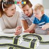 PicassoTiles Magnet Tile Car Track Adventure Theme Printed Street Road Runway Speedway Highway Magnetic Building Tiles Block Construction Pretend Play Playset STEM Education Learning Kit Kids 3+ PTE16