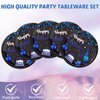 41PCS Navy Blue and Black Birthday Party Decorations Happy Birthday Tableware Supplies Set Including Plates Napkins Tablecloth for Men Women