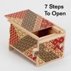 Bits and Pieces - Detailed Mosaic Secret Puzzle Box - 7 Step Solution - Wooden Money Box Brainteaser - Secret Compartment Brain Game