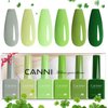 CANNI 6Pcs 9ml Emerald Green Gel Nail Polish Set- Dark Sage Forest Green Gel Polish Kit Lime Olive Forest Green Colors DIY at Home Salon Christmas New Year's Gifts for Girls