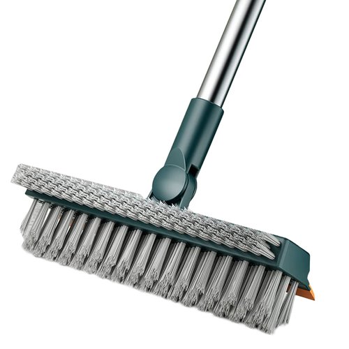 Floor Scrub Brush 55.9" Telescopic Handle 2 in 1 Scrape Brush Stiff Bristle Shower Scrubber for Cleaning Patio Bathroom Garage Kitchen Wall Deck Tub Tile