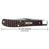 Case WR XX Pocket Knife Brown Synthetic Barehead Slimline Trapper Item #135 - (61048 SS) - Length Closed: 4 1/8 Inches
