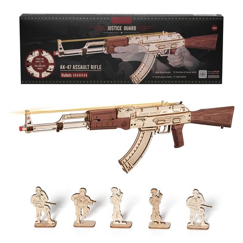 Wowood 3D Wooden Puzzles for Adults, DIY Rubber Band Gun, Wood Model Building Kits for Kids, Wooden Puzzle for Family Time
