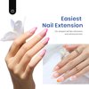 Beetles Gel Nail Kit Short Almonds, 240Pcs Easy Nail Extension Set Shaped Clear Tips with 5 in 1 Nail Glue Base & Top Coat and Mini UV Led Lamp, Nail Tips Art at Home Acrylic Nail Kit for Women