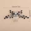 Chargances Bridal Black Crystal Teardrop Hair Comb Wedding Rhinestone Hair Side Combs Vintage Headpiece Bridesmaids Hair Accessories for Women